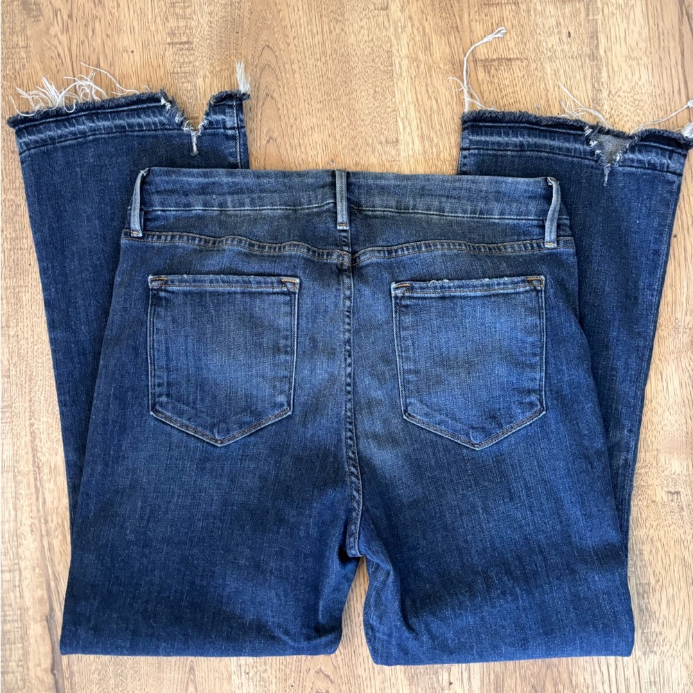 Frame Le Crop Mini boot jeans size 32 distressed at ankles EUC - Picture 6 of 11